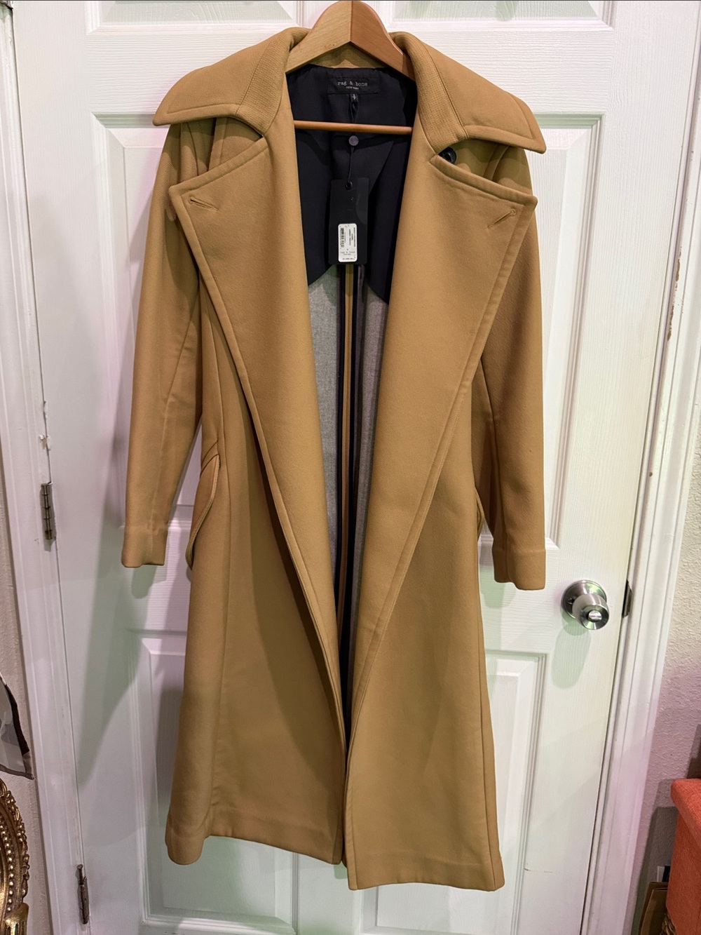 Wool-Blend Camel Long Coat, Heavy - rag & bone